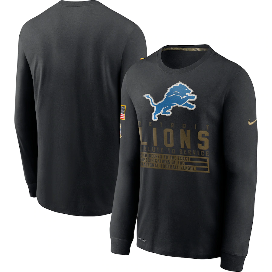 Men NFL Detroit Lions T Shirt Nike Olive Salute To Service Green->nfl t-shirts->Sports Accessory